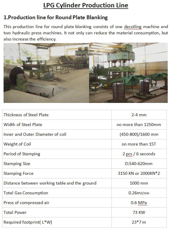 Semi-Automatic Plate Blanking Machine for LPG Cylinder Production Line